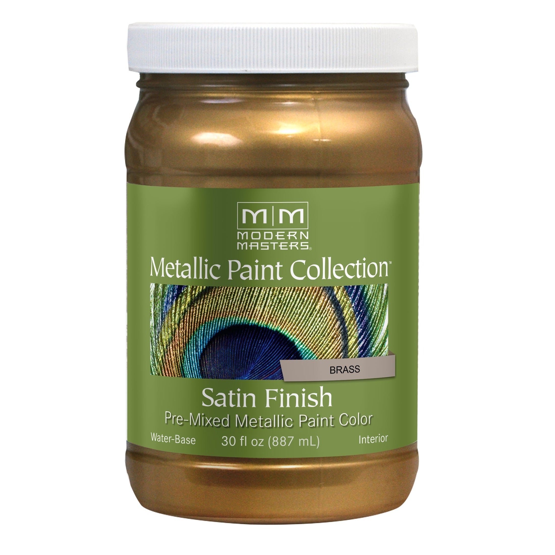 Rust-Oleum Modern Masters ME28932 Metallic Paint, Brass, 32 fl. oz.