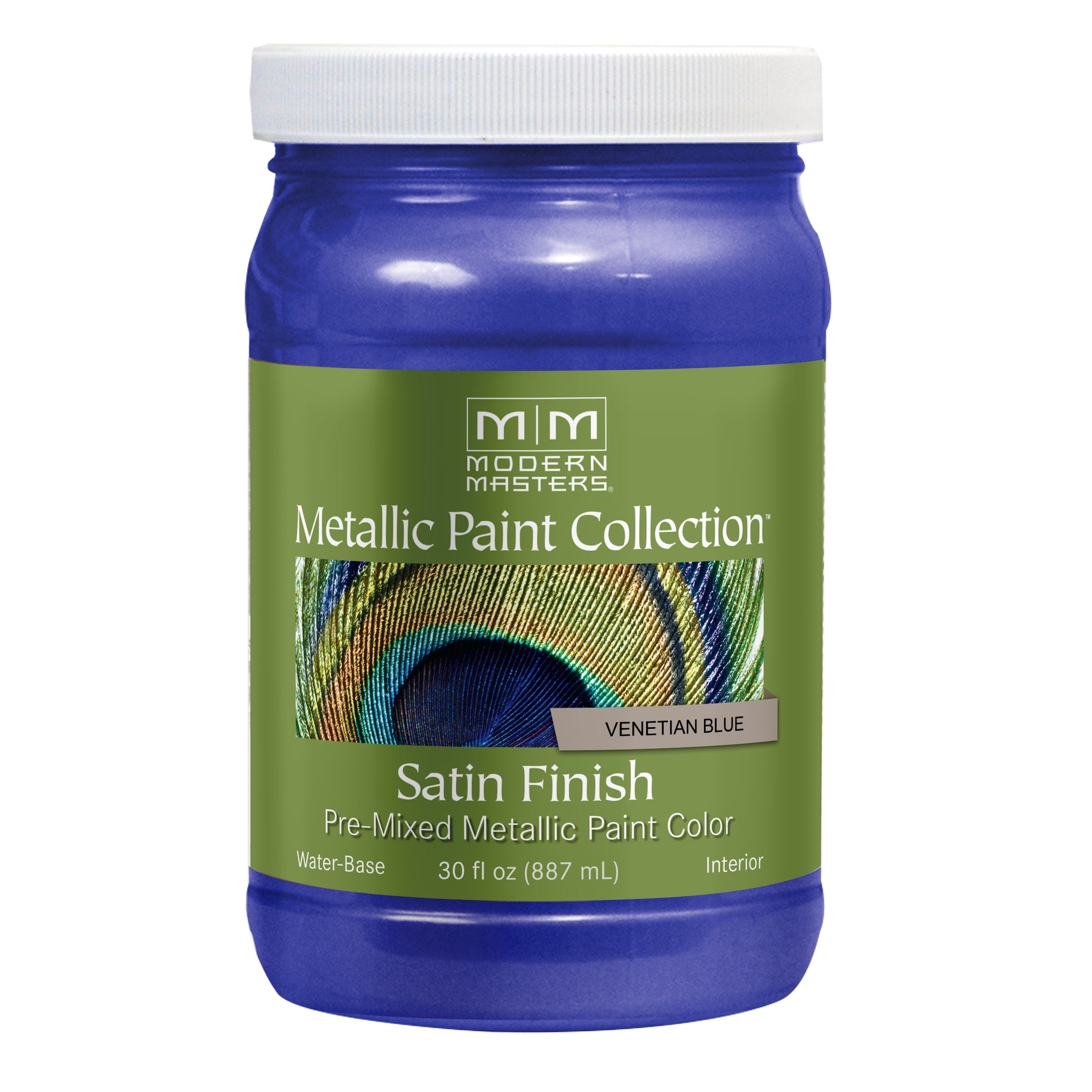 Rust-Oleum Modern Masters ME42932 Metallic Paint, Venetian Blue, 32 fl. oz.