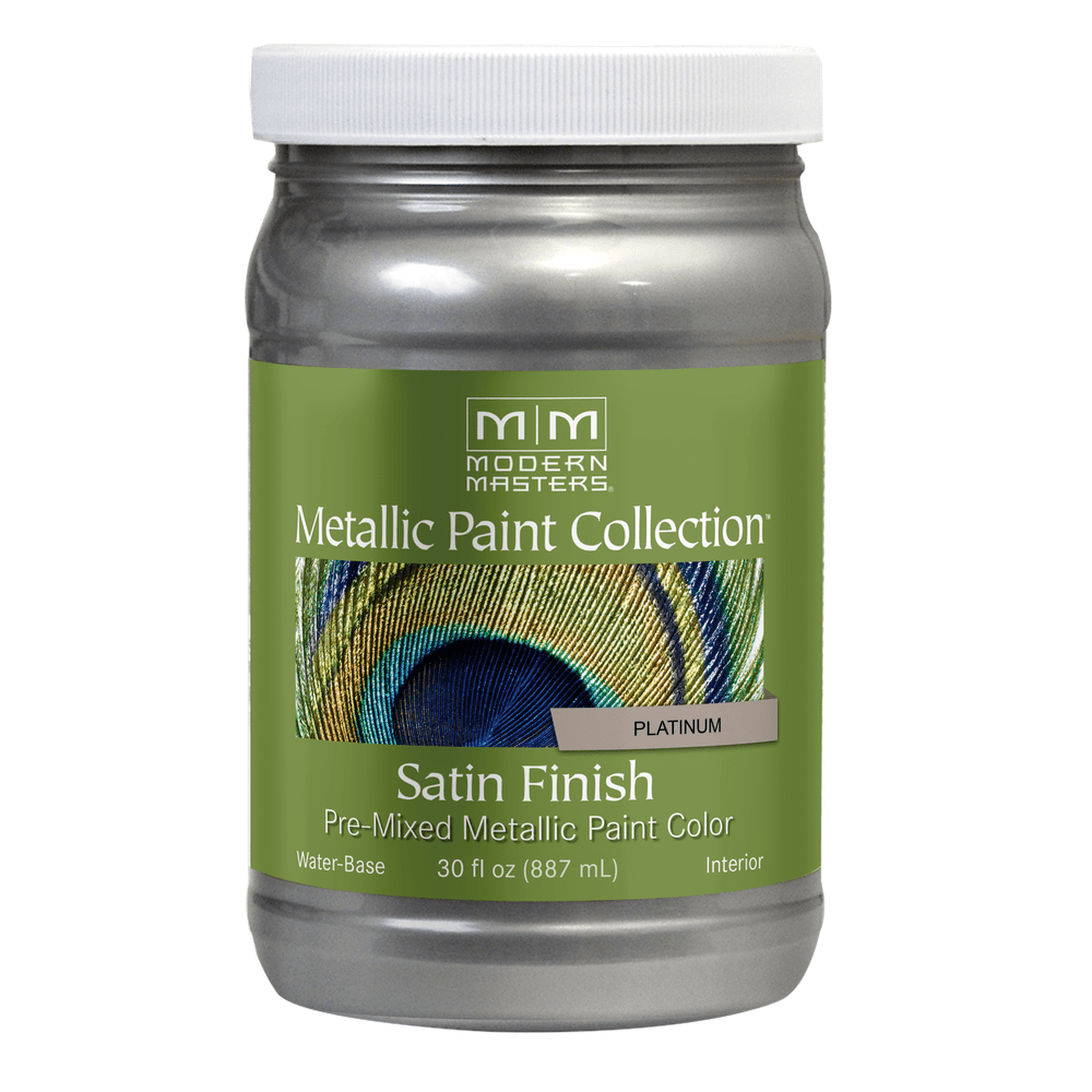 Rust-Oleum Modern Masters ME591 Metallic Paint, Platinum, 32 fl. oz. (Case of 4)