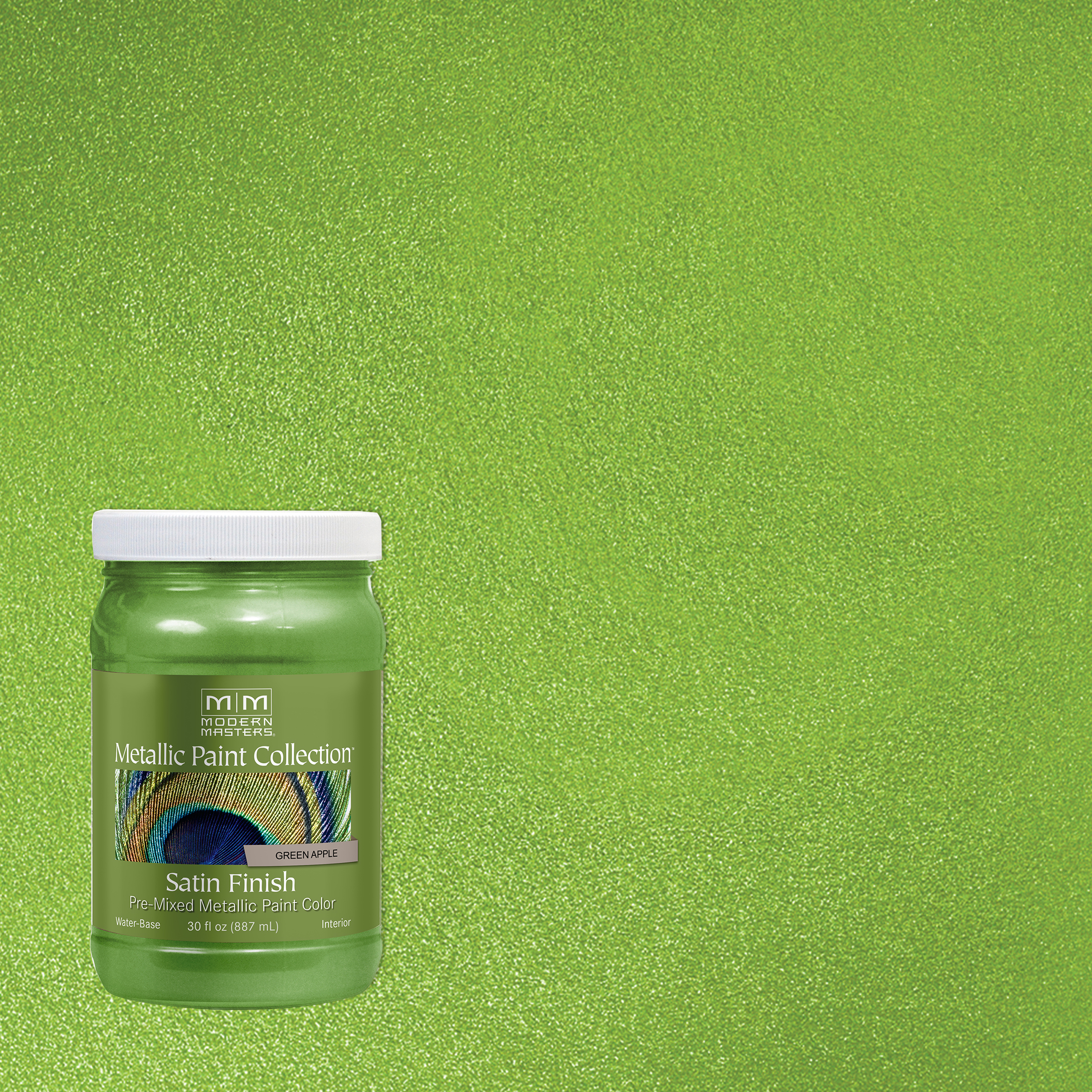 Rust-Oleum Modern Masters Metallic Paint Collection – Green Apple, Satin, 30 fl. oz.