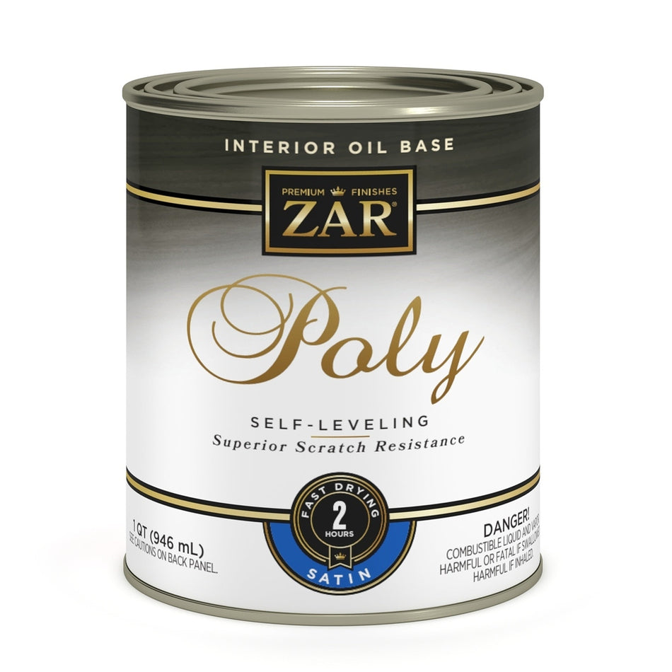 Sika 32912 Zar Interior Oil Base Poly, One Quart, Clear Satin