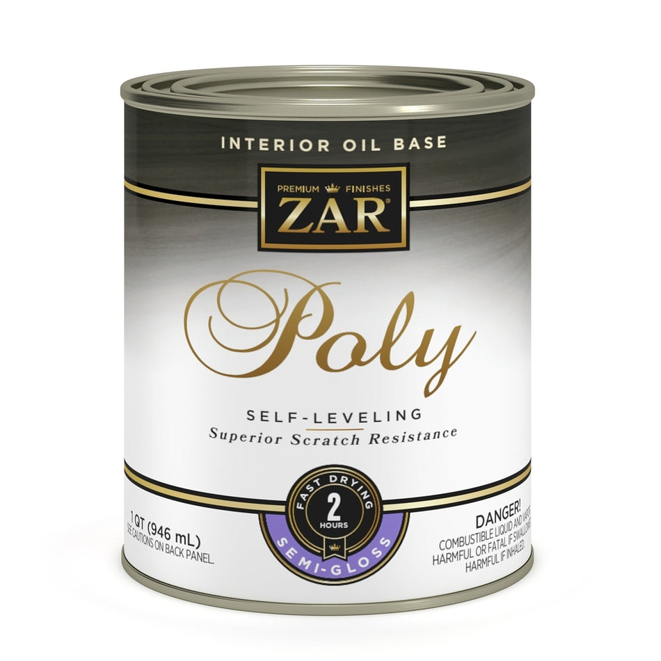 Sika 33012 Zar Interior Oil Base Poly, One Quart, Clear Semi-Gloss