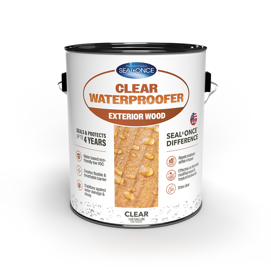 U-C Coatings SO0002 Seal-Once Clear Waterproofer Exterior Wood, 1 Gallon