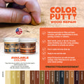 Color Putty 108 Oil-Based Wood Putty Refill Jar, 3.68 oz., Light Oak