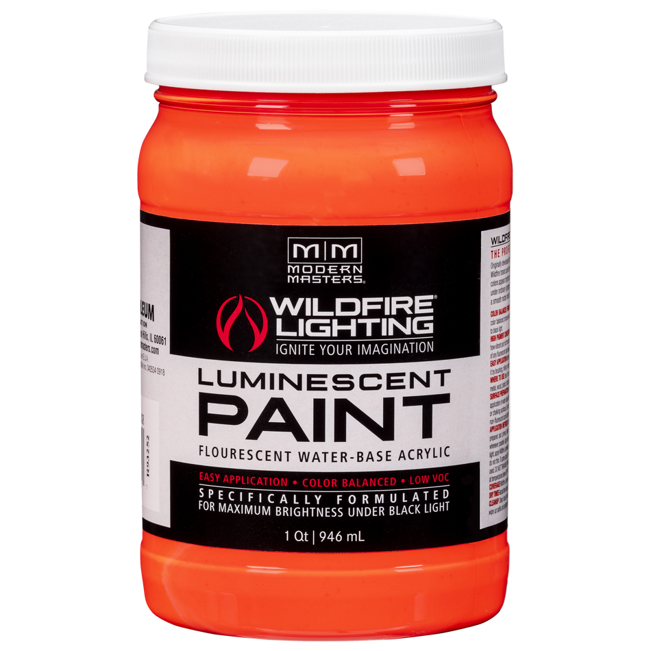 Modern Masters Wildfire Visible Luminescent Paint – Bright Orange, 32 fl oz