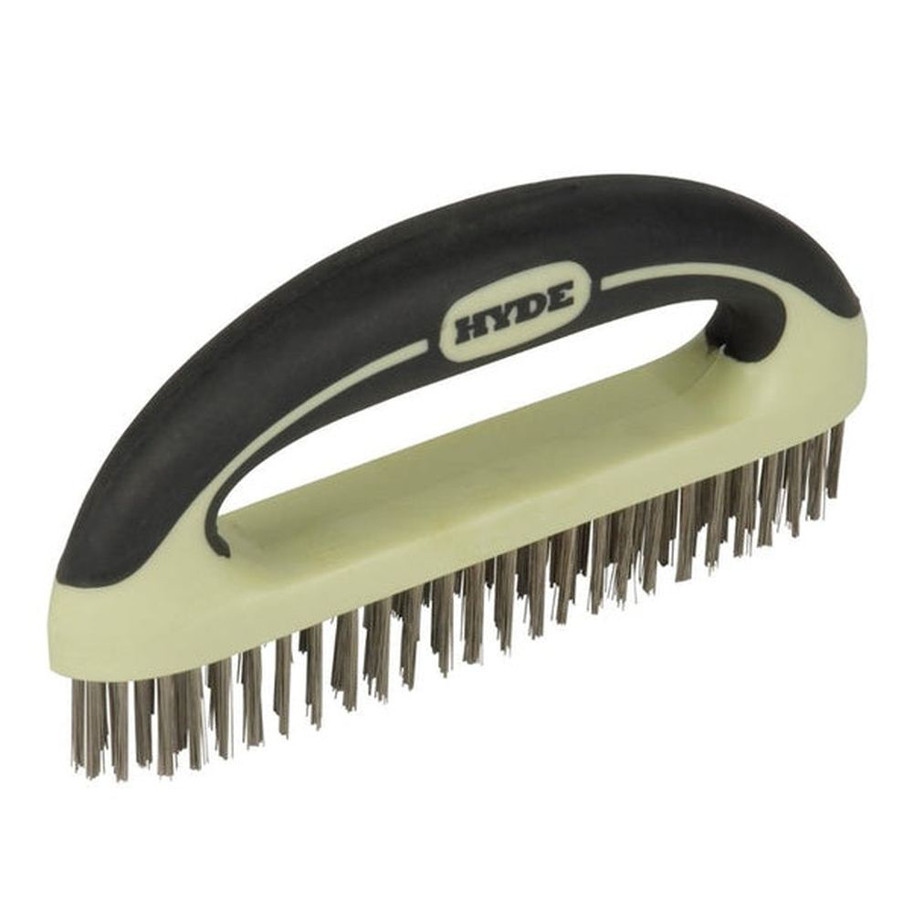 Hyde Tools 46838 MAXXGRIP PRO Stainless Steel Scrub Brush, 8"