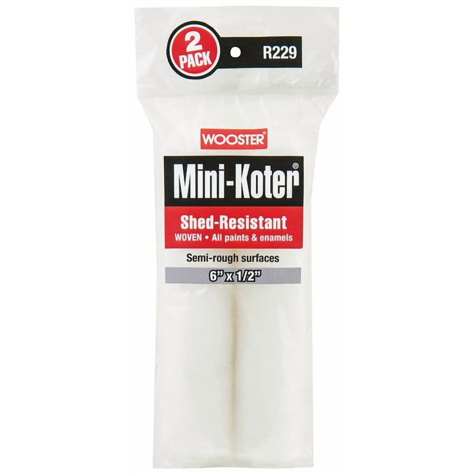 Wooster R229 6" × ½" Mini-Koter Shed-Resistant, 2-Pack