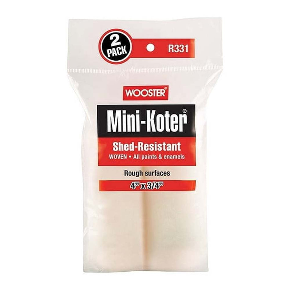 Wooster R331 4" × ¾" Mini-Koter Shed-Resistant, 2-Pack
