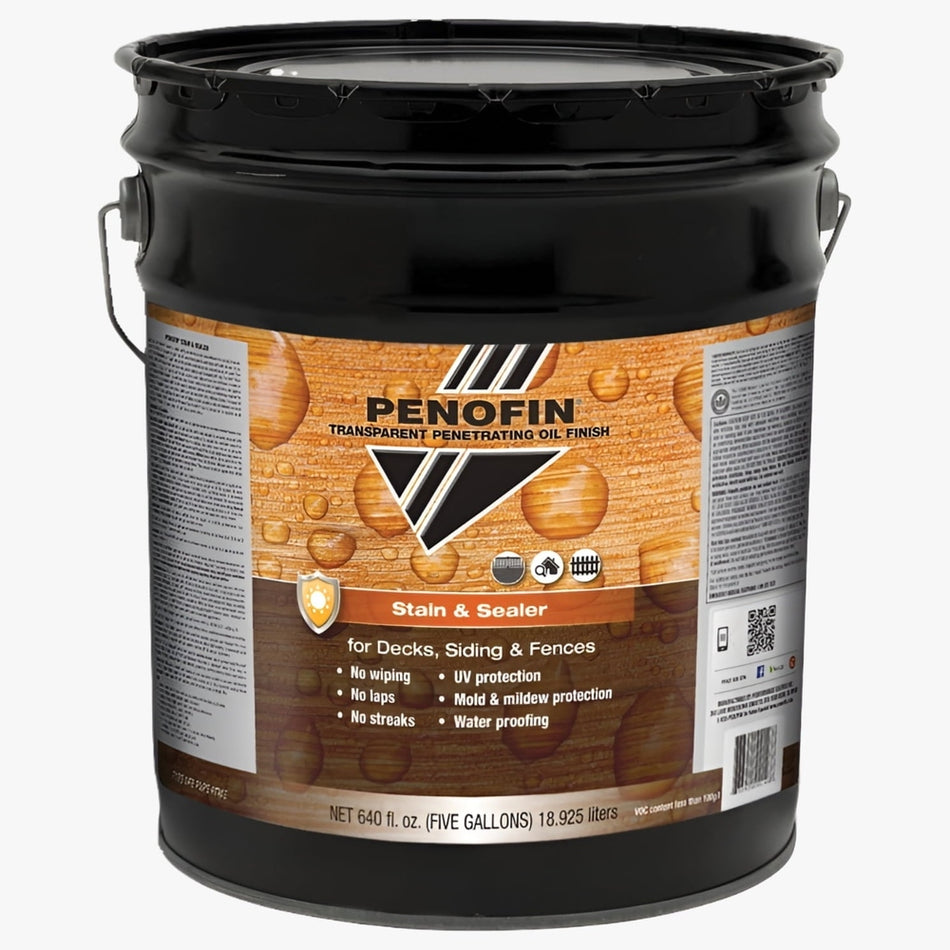 Penofin FSSDW5G 5 Gallons Dark Walnut Stain & Sealer for Decks, Siding, and Fences