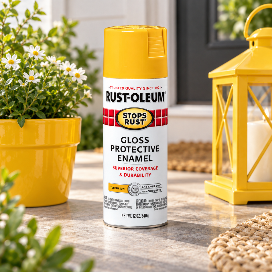 Rust-Oleum Stops Rust Protective Enamel Spray Paint – Gloss Tuscan Sun – 12 oz.