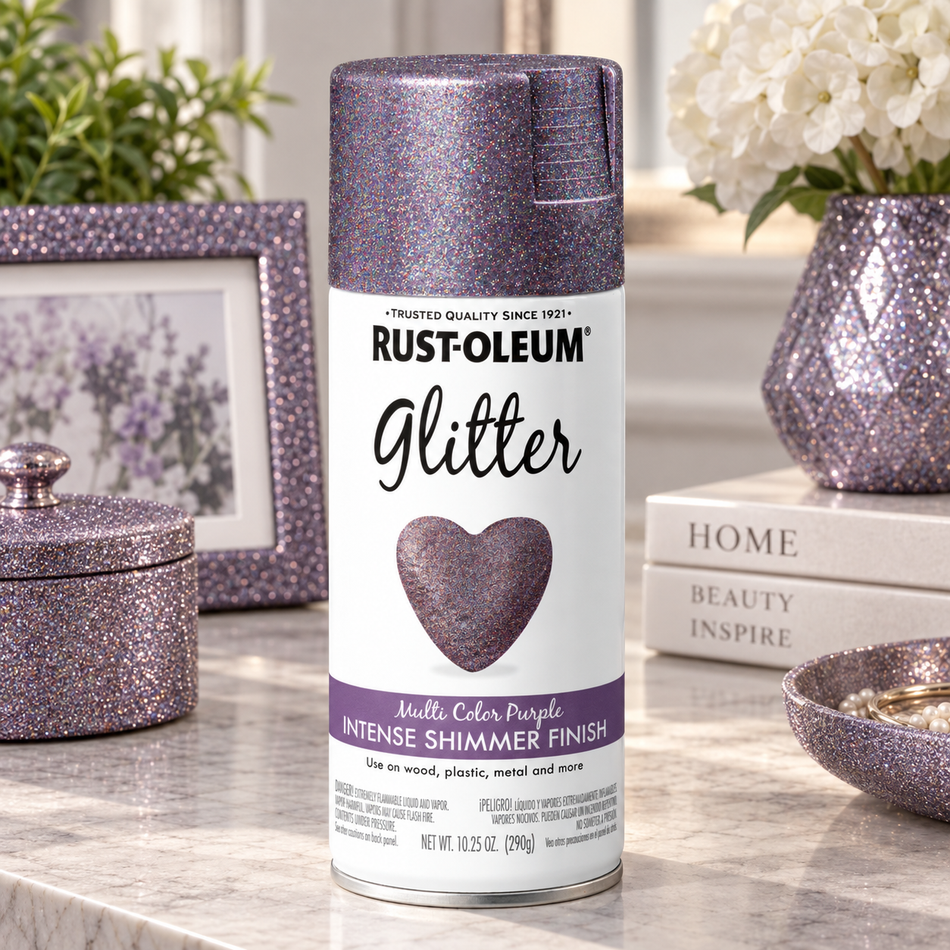 Rust-Oleum Specialty Glitter Spray Paint – Multi Color Purple – 10.25 oz.