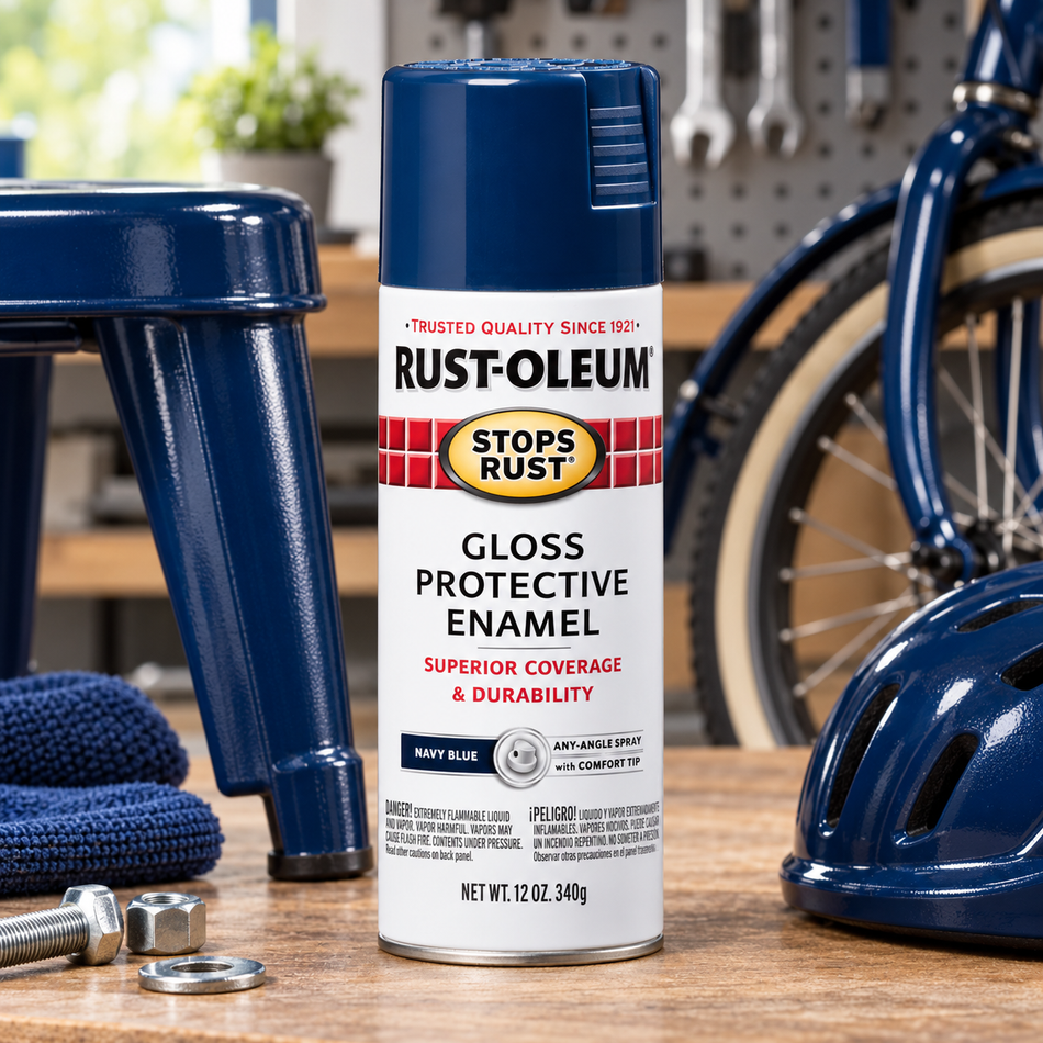Rust-Oleum Stops Rust Protective Enamel Spray Paint – Gloss Navy – 12 oz.
