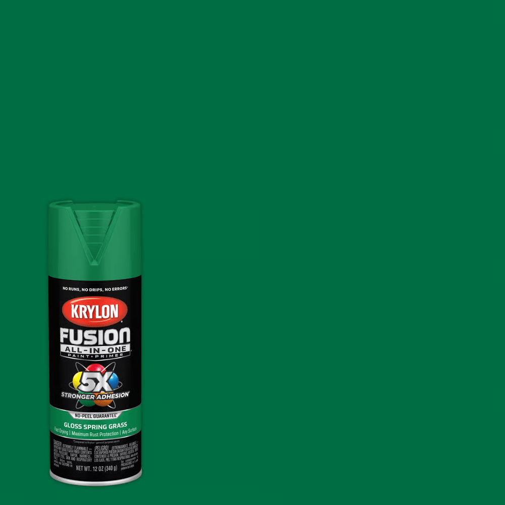 Krylon K02724007 Fusion All-in-One Spray Paint, Gloss Spring Grass, 12 oz.