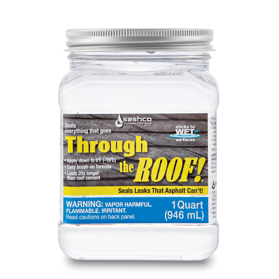 Sashco 14003 Through The Roof! Waterproof Sealant, Clear, 1 Quart