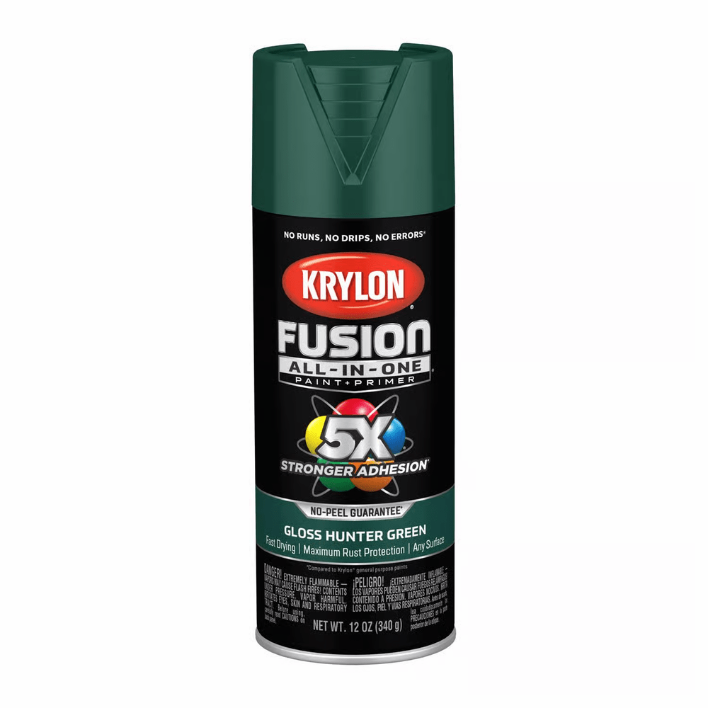 Krylon K02789007 Fusion All-in-One Spray Paint, Gloss Hunter Green, 12 oz.