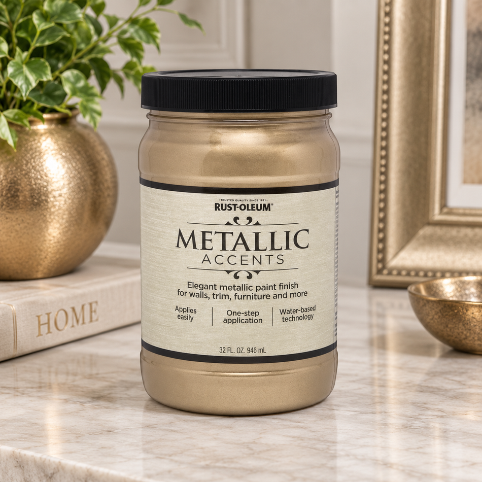Rust-Oleum Metallic Accents Paint – Soft Gold – 1 Quart