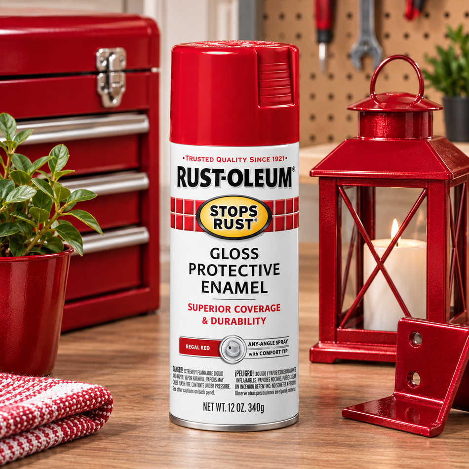 Rust-Oleum Stops Rust Protective Enamel Spray Paint – Gloss Regal Red – 12 oz.