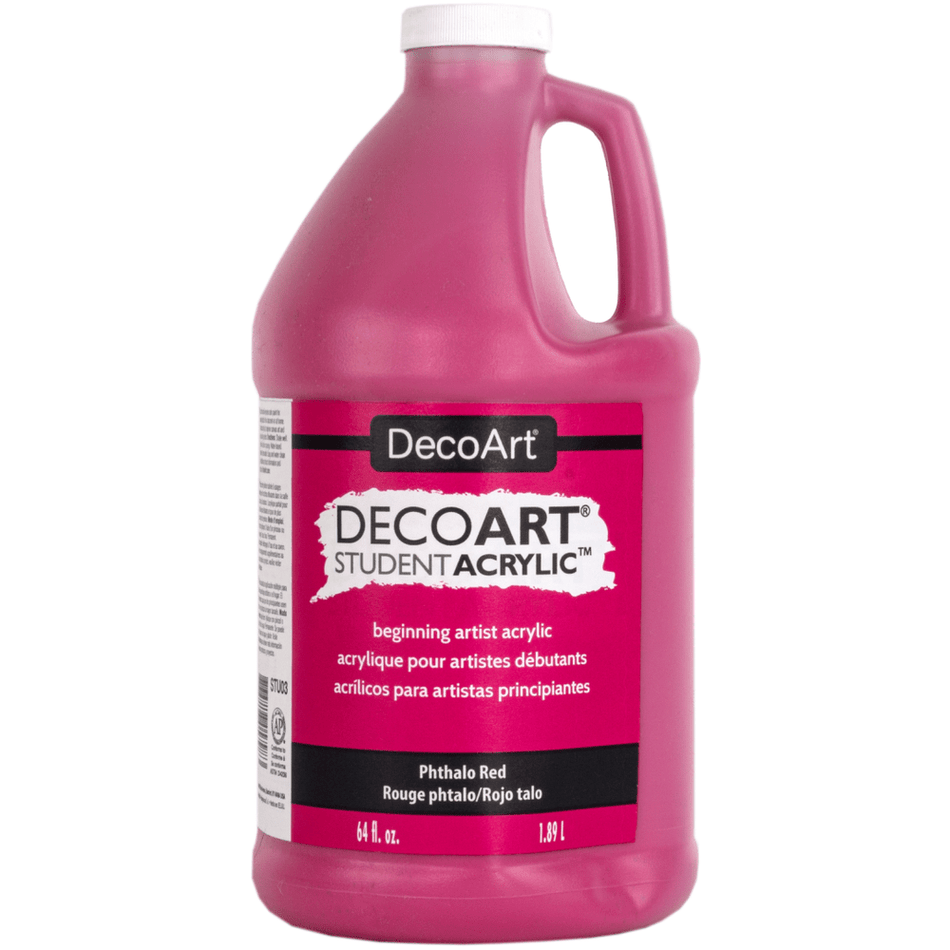 DecoArt STU03 Student Acrylic, 64 fl. oz., Phthalo Red