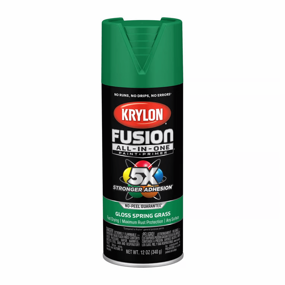 Krylon K02724007 Fusion All-in-One Spray Paint, Gloss Spring Grass, 12 oz.