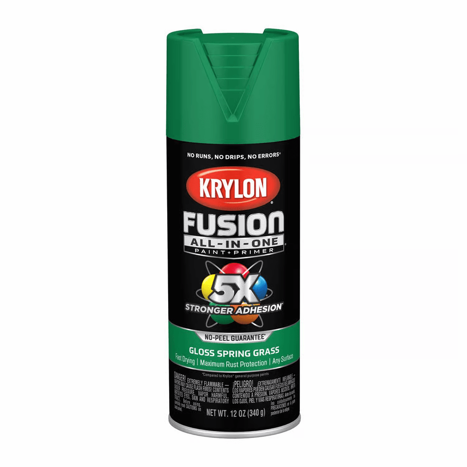 Krylon K02724007 Fusion All-in-One Spray Paint, Gloss Spring Grass, 12 oz.