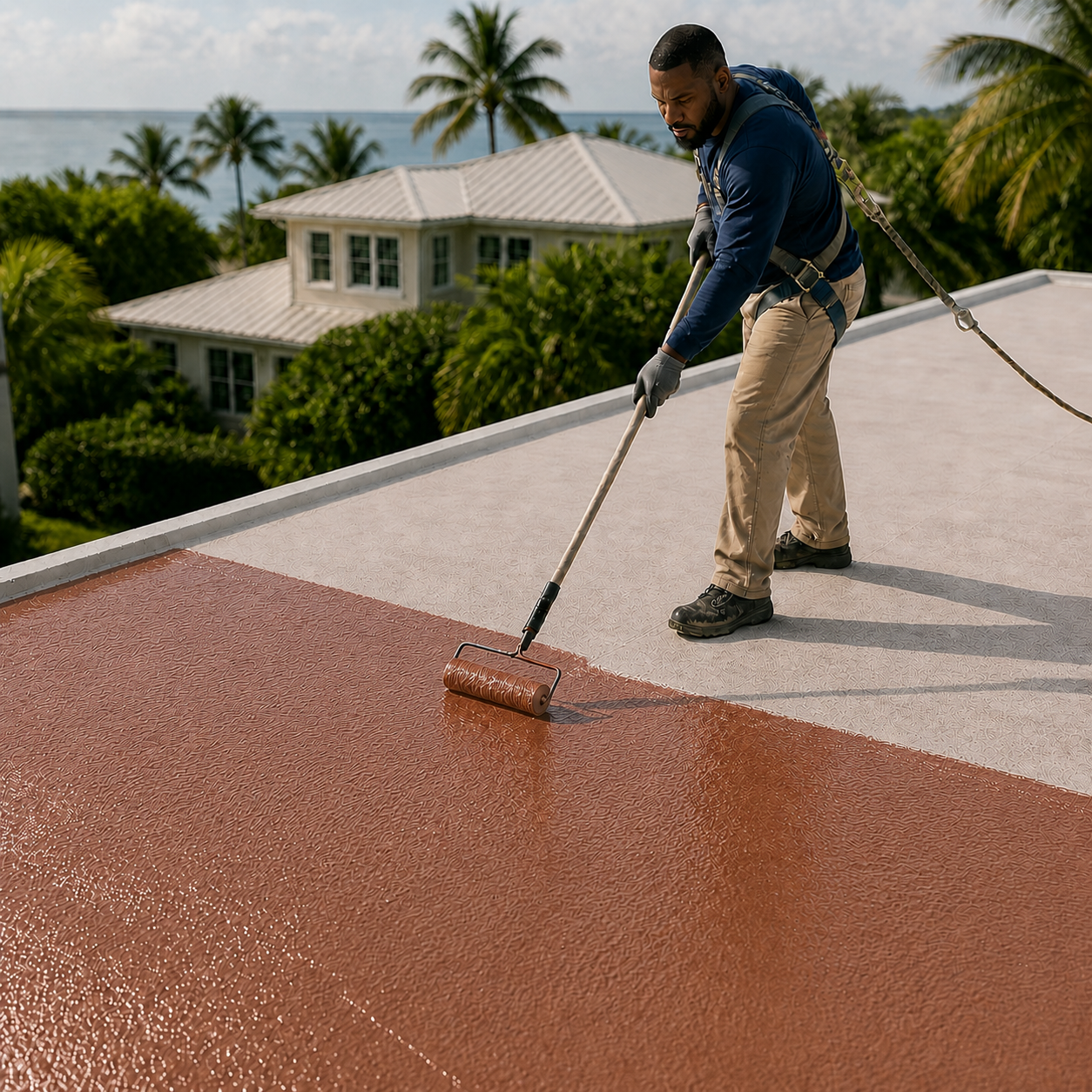 Somay Roof Mastic Sealer & Protector for Sloped Roofs, Terracotta, 5 Gallons