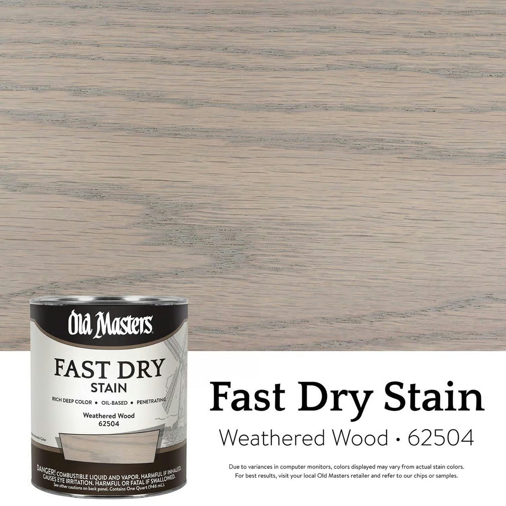 Old Masters 62504 Fast Dry Stain, 1 Quart, Weathered Wood