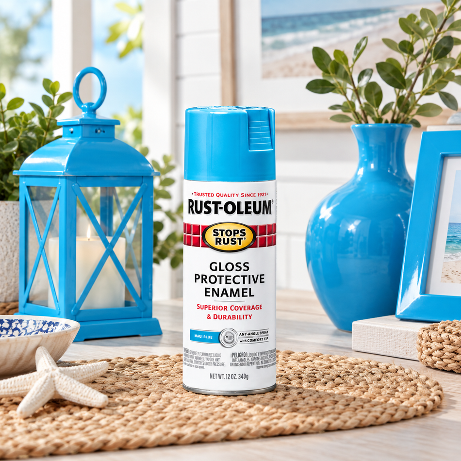 Rust-Oleum Stops Rust Protective Enamel Spray Paint – Gloss Maui Blue – 12 oz.