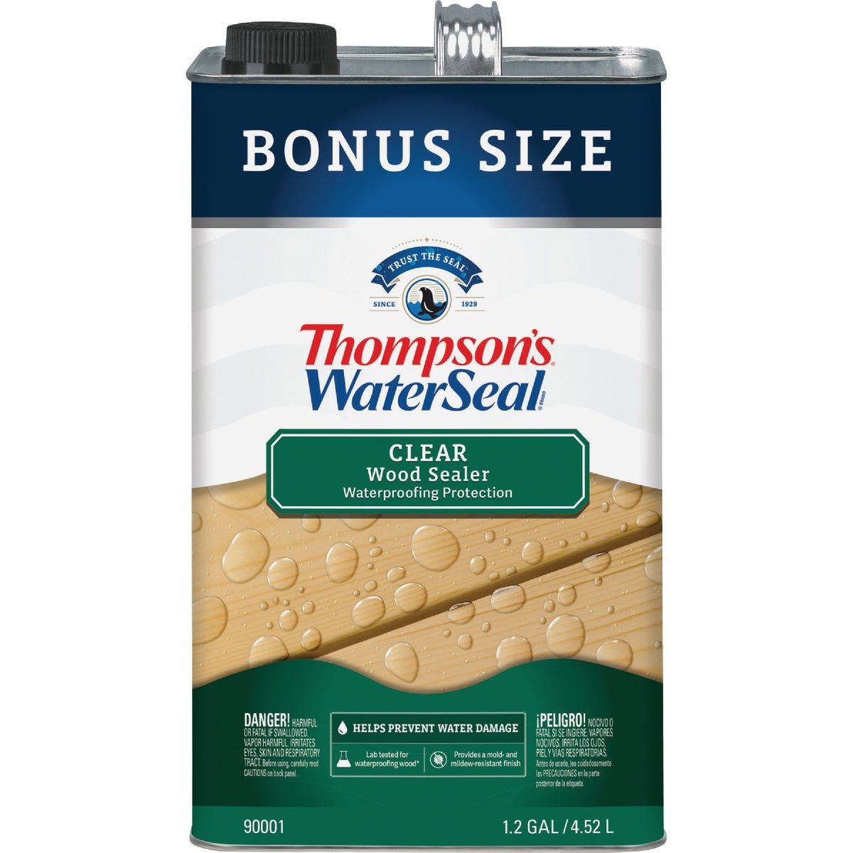 Thompson's Waterseal TH.090001-03 Clear Wood Sealer, 1.2 Gallon