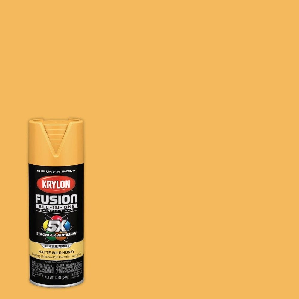 Krylon K02765007 Fusion All-in-One Spray Paint, Matte Wild Honey, 12 oz.