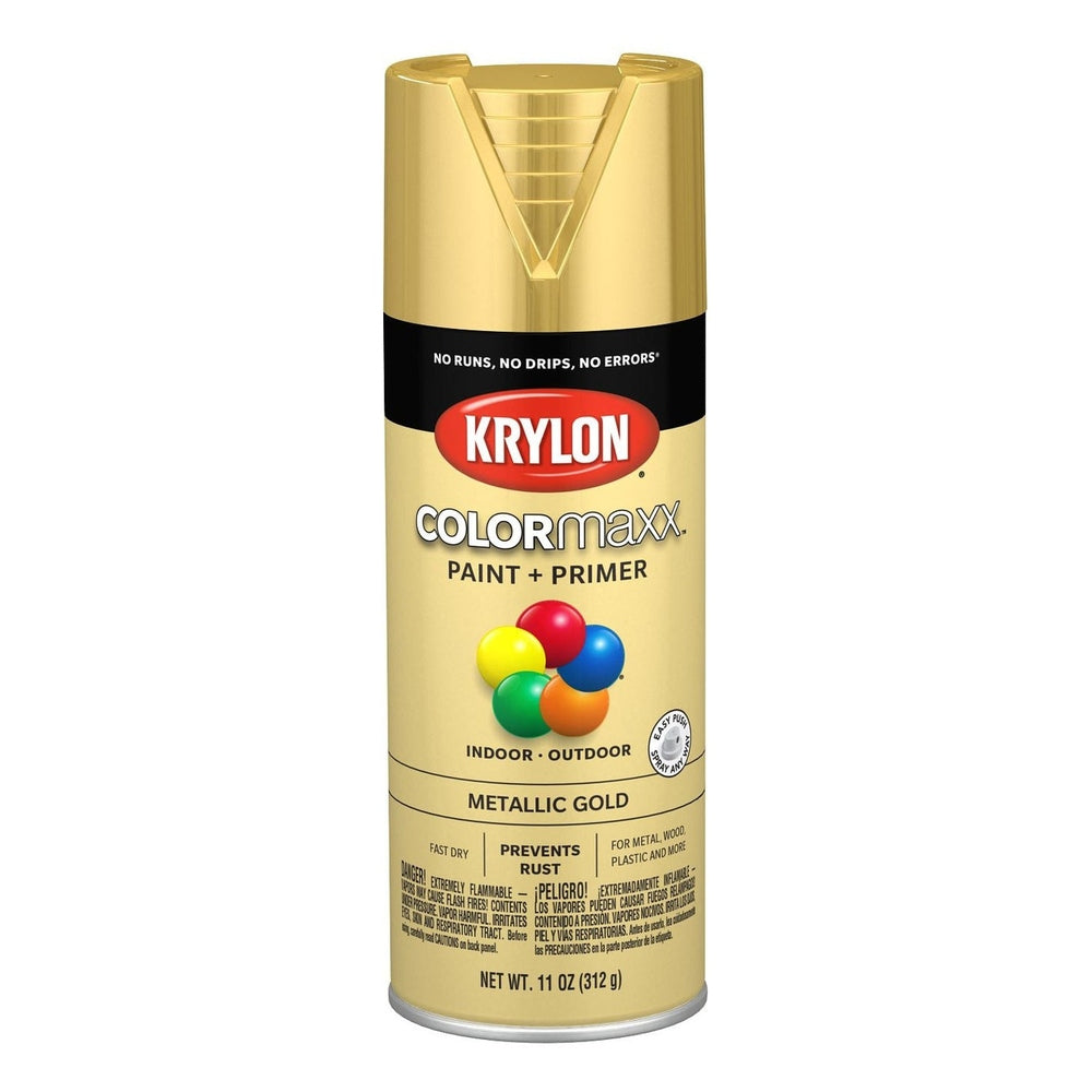 Krylon K05588007 COLORmaxx Spray Paint, Metallic Gold, 11 oz.