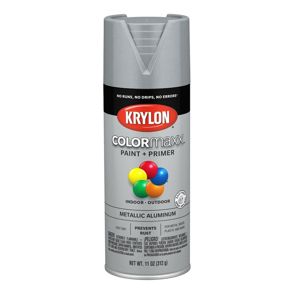 Krylon K05587007 COLORmaxx Spray Paint, Metallic Aluminum, 11 oz.