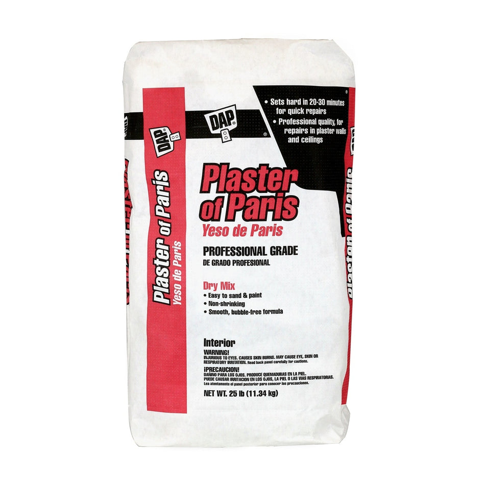 DAP Plaster of Paris for Wall & Ceiling Repairs, White, 25 lb.