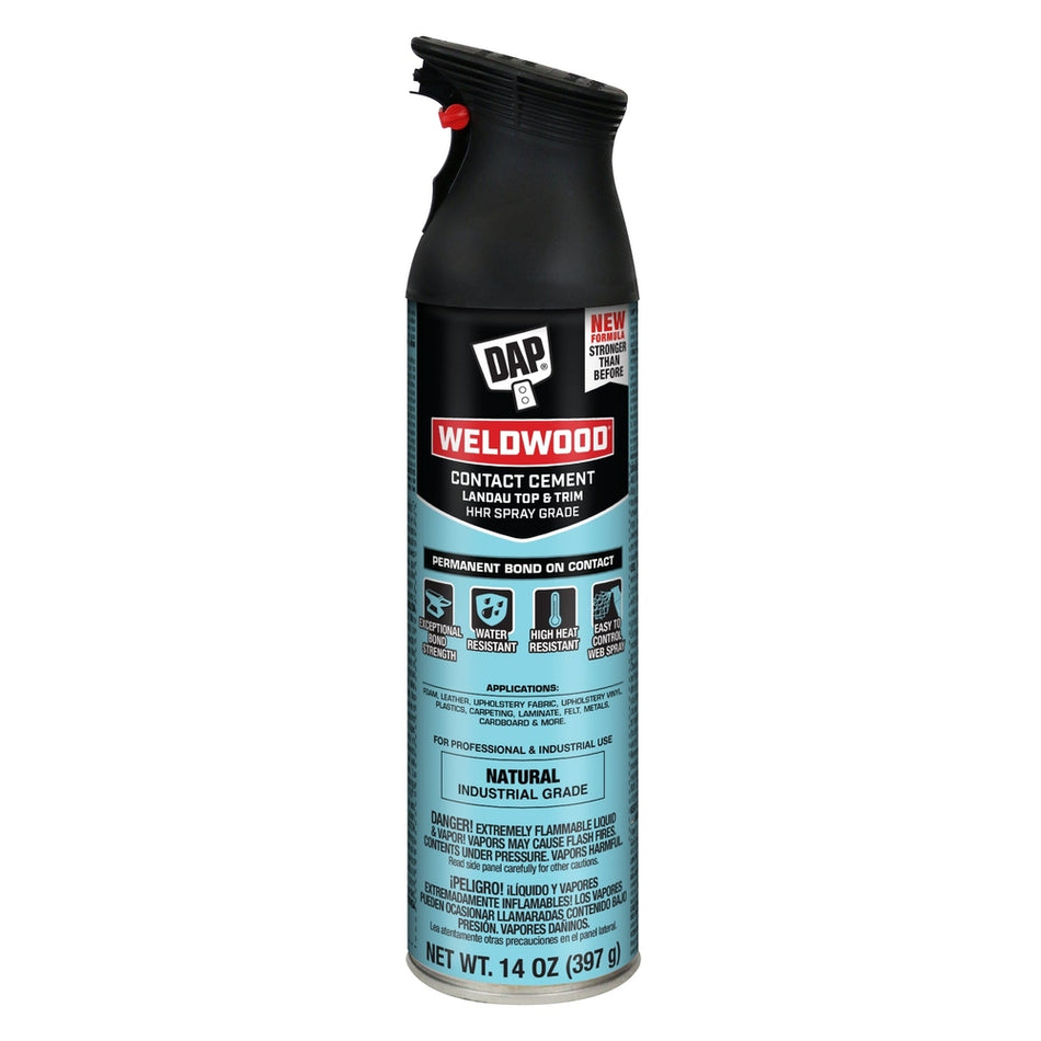 DAP Weldwood Landau Top & Trim Contact Cement Spray Adhesive, Clear, 14 oz.