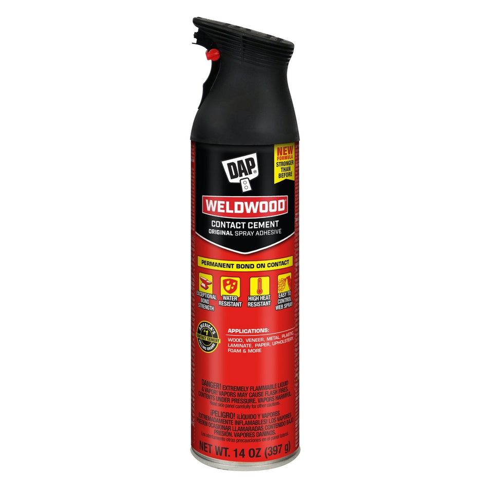 DAP Weldwood Original Contact Cement Spray Adhesive, Clear, 14 oz.